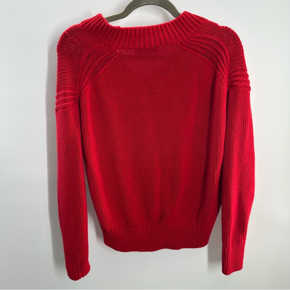 J. Crew Relaxed V Neck Red Sweater - Picture 5 of 5